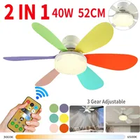 40W 52cm Ceiling Fans Light Wireless Remote Control Ceiling Fans Dimmable Fan Light E27 Converter Base Smart Silent Ceiling Fans