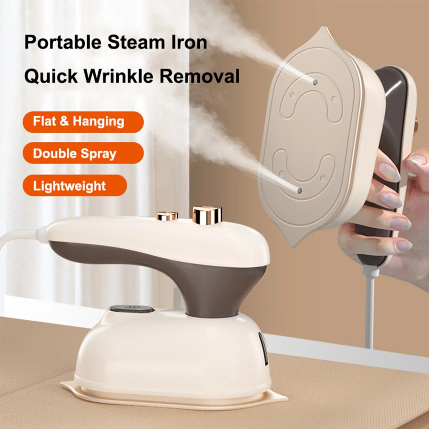 

New Convenient, Efficient and Powerful Portable 25W Foldable Handheld Garment Steam Iron - Ultimate Compact Rotary Clothes Ironi