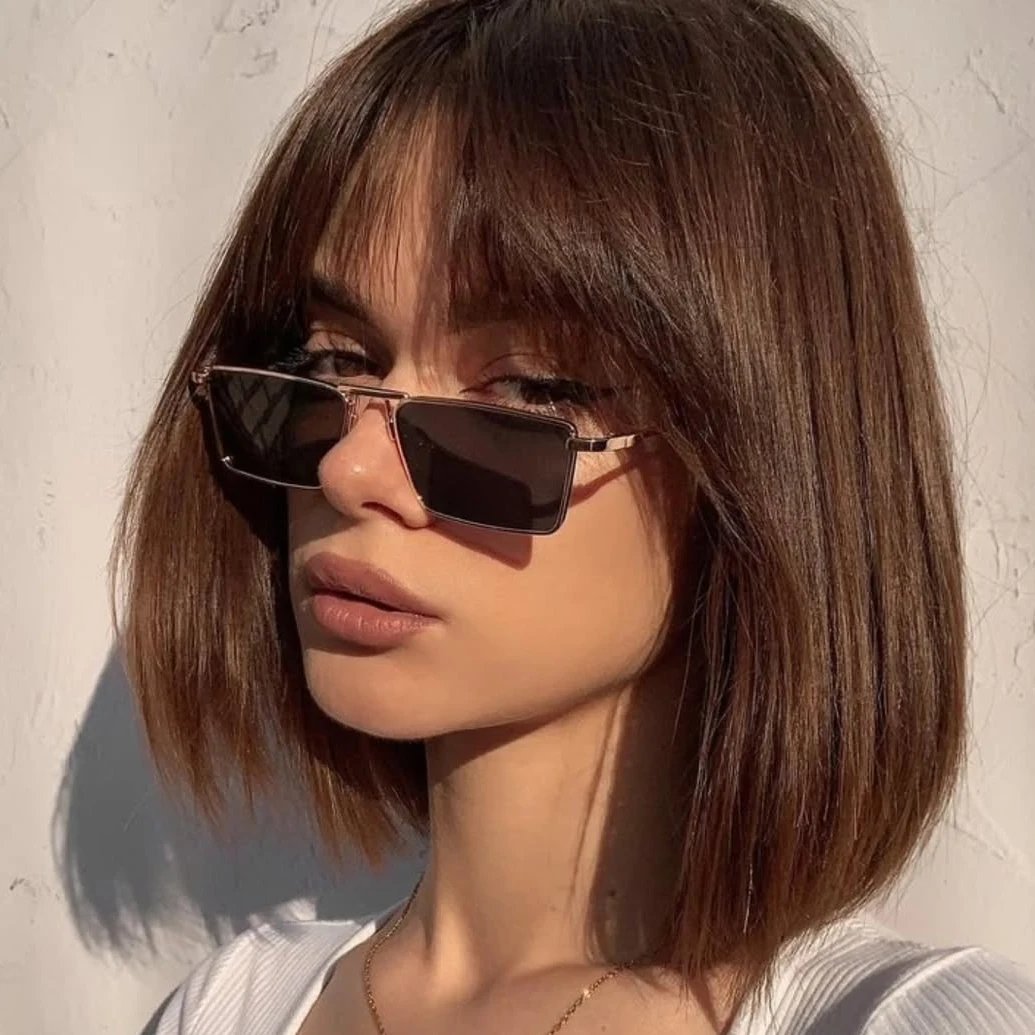 

Metal Square Sunglasses Fashion Versatile Women's Small Rectangular Sunglasses Men's Personalized Sunglasses Designer