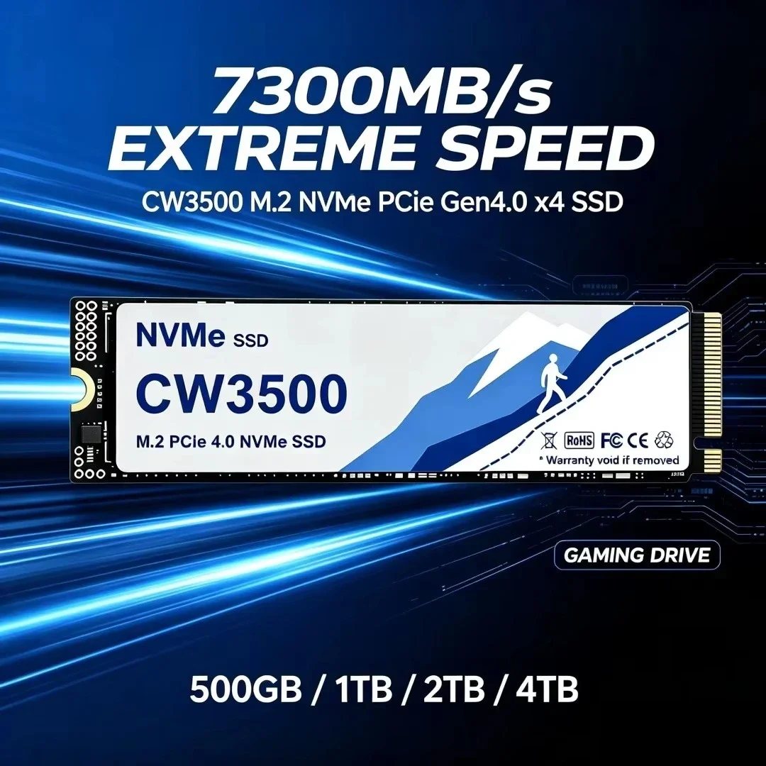 CW3500 M.2 SSD Hard Disk 1TB 2TB 7300MB/s NVMe M2 SSD 500GB PCIe 4.0 Internal Solid State Drive For Laptop Desktop PC
