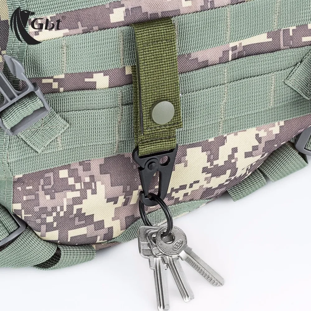 Tactical Keychain Molle Key Holder Nylon Molle Webbing Backpack Hanging Keychain Hook with Metal Snap Key Ring Holder