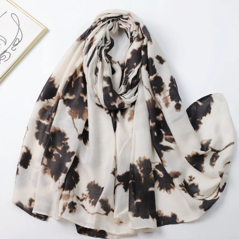 

Cotton Satin Cotton Printed Long Scarf Factory Sale-Border Live Streaming Travel Vacation Prote