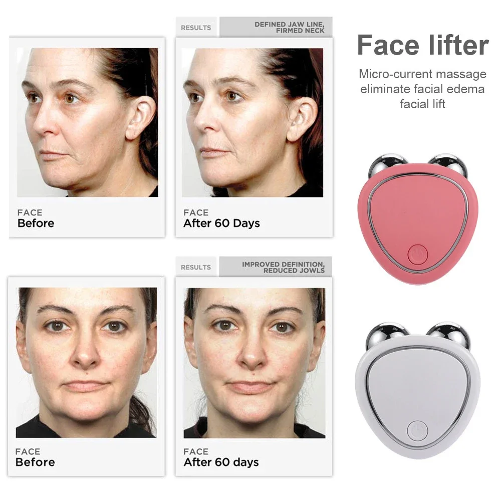 Pleťový elektrický obličej liftingový kolečkové masér microcurrent EMS obličej kůže utahovací omlazení obličej masáž kůže krása péče