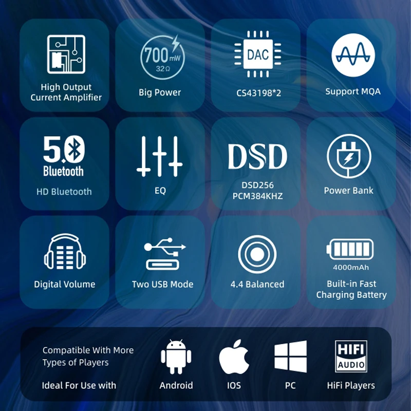 XDUOO POKE II портативный DAC усилитель для наушников CS43198 PCM32Bit/384KHZ DSD256 HiFi Декодер Усилитель для наушников