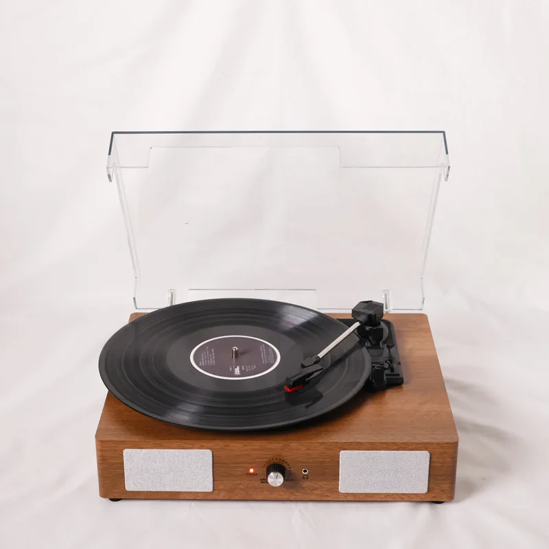 Home Decor and Music Listening Vintage  Vinyl Record Player with Built in Speakers BT Connection for