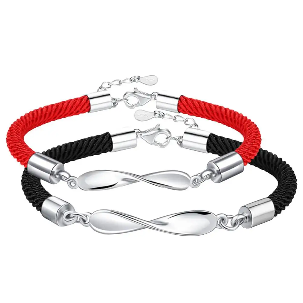 

2Pcs Couple Bracelets Economic Gift for Lovers Valentine Day Jewelry Sweet Heart Romantic Metal Material Fashion Design Bracelet