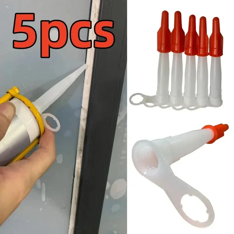 Caulk Saver Cap (Red, PE Material), Reusable Nozzle Cover to Stop Caulk & Adhesive Solidification
