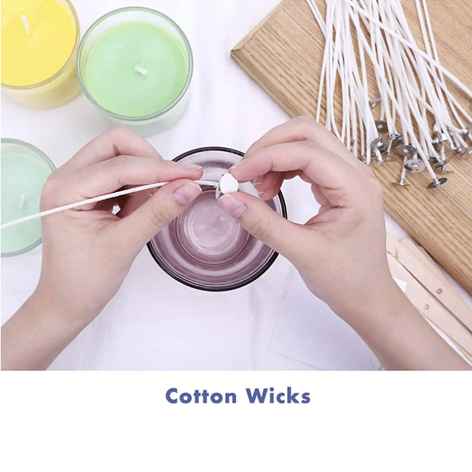 10Pcs Making Kit Tea Lights Candles Wick DIY Cotton Core Suite Plastic Tealight Cup Candlewick Container Tool