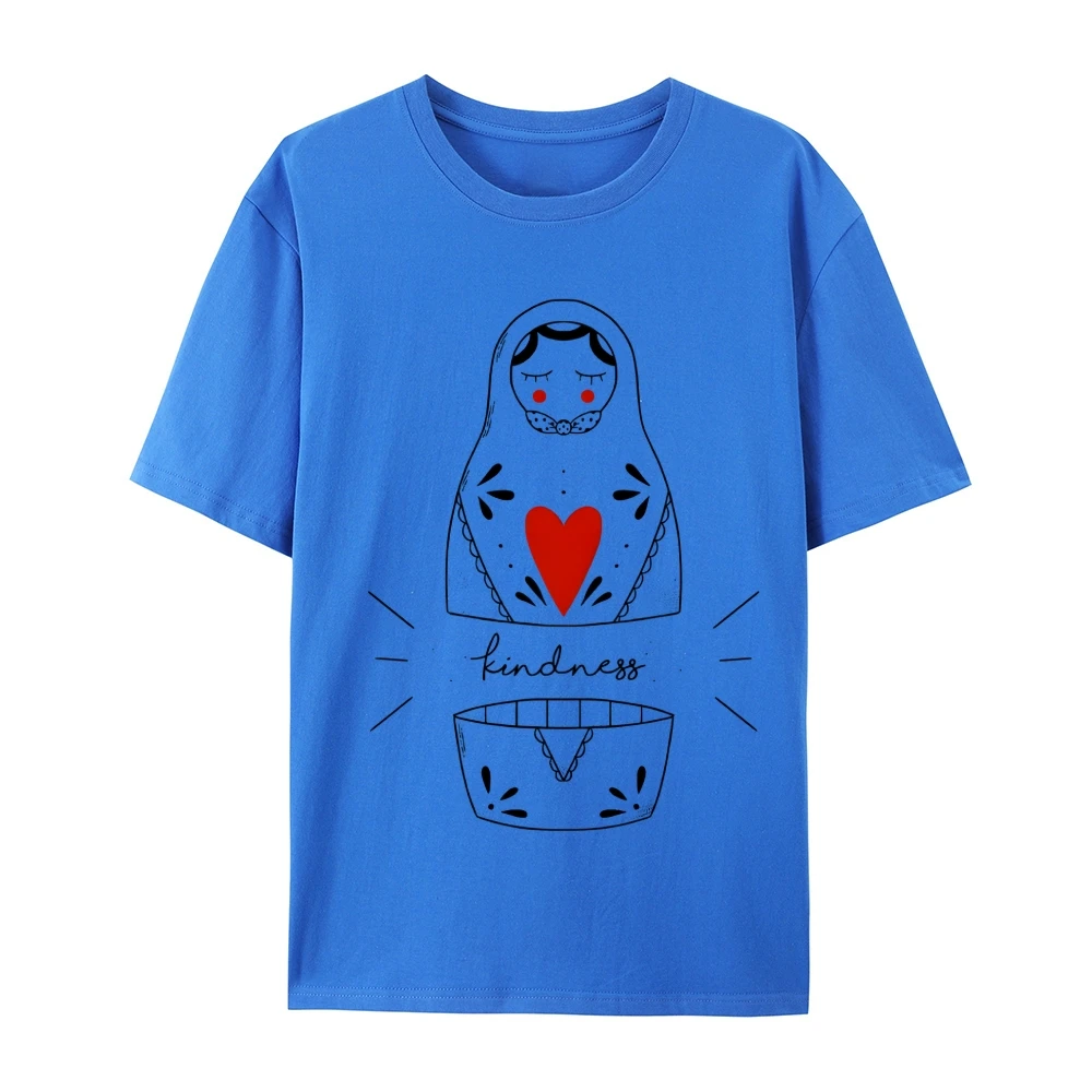 

Y2K Graphic T-shirt Kindness Matryoshka T-shirt Premium Cotton High Quality Oversize Colorful Tee Print Inspirational Y2K Style