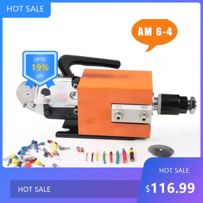 0728 Useful 0.3-10mm pneumatic tubular terminal crimping double type cold-pressed terminal crimping machine wiring