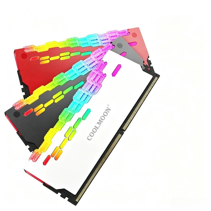 COOLMOON RA-2 ARGB RAM Heatsink Colorful Lighting Memory Heat Spreader Cooler For Desktop PC DDR4 DDR5 Memory Module Cooling