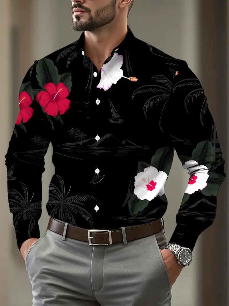 

New men's casual shirt series red white black new designer casual autumn winter soft comfortable fashion