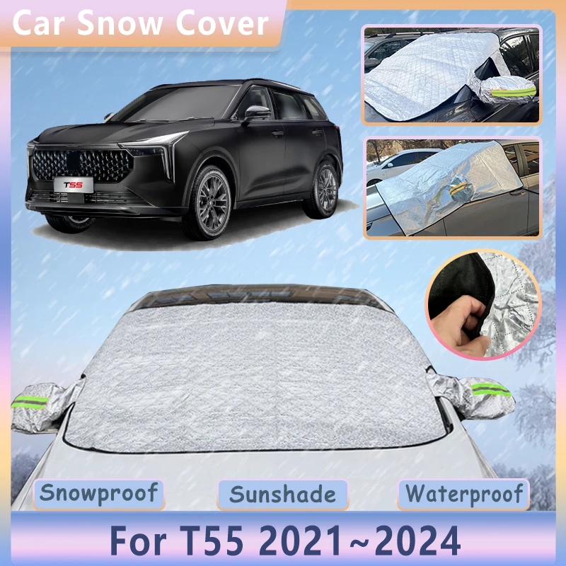 

Car Snow Cover For Bestune T55 2021 2022 2023 2024 Winter Outdoor Front Windshield Shade Waterproof Sunshade Shield Accessories