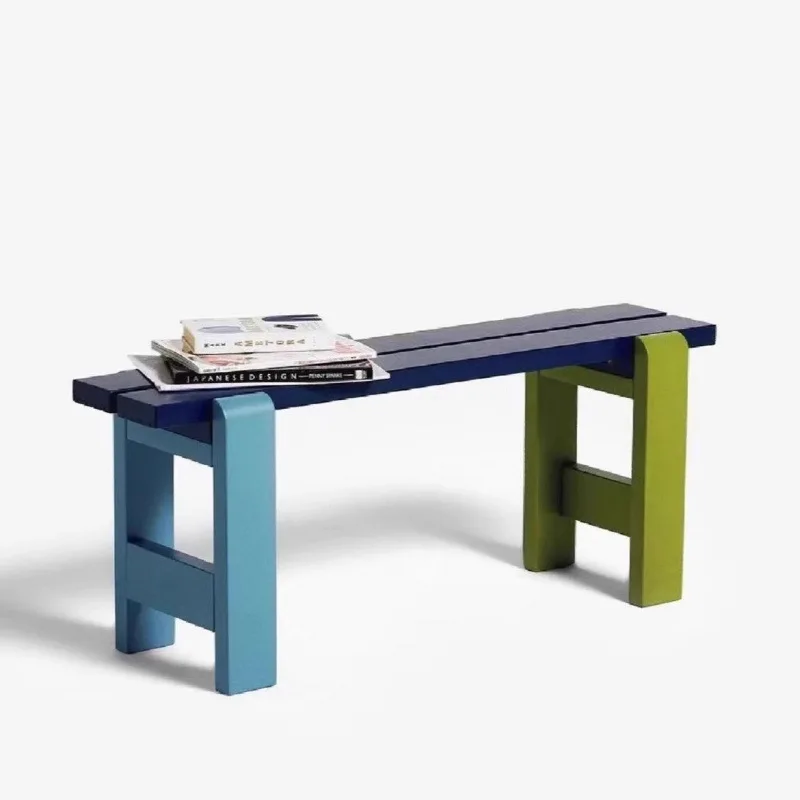 

Color home shoe change stool entrance dining chair bench bedside household door board bench Nordic