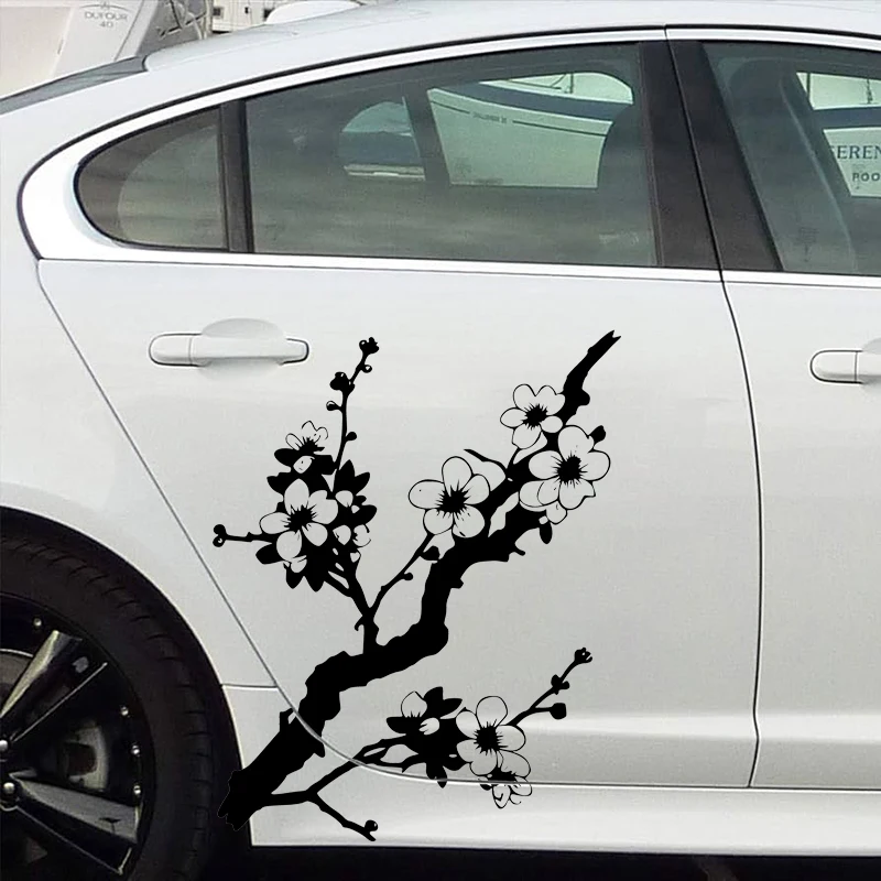 Cherry blossoms flower branch Car Side Sticker Vinyl Paper Racing Wrapping Design Painting Printing Itache Self-Adhesive Decal