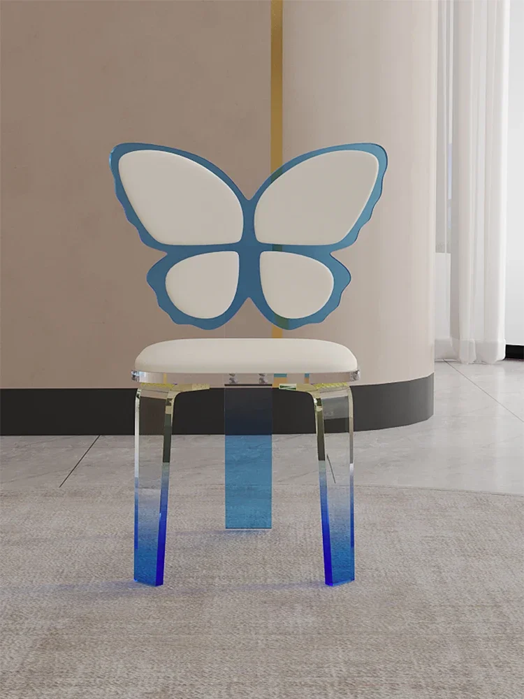 Cream wind thickened acrylic suspended butterfly dining chair