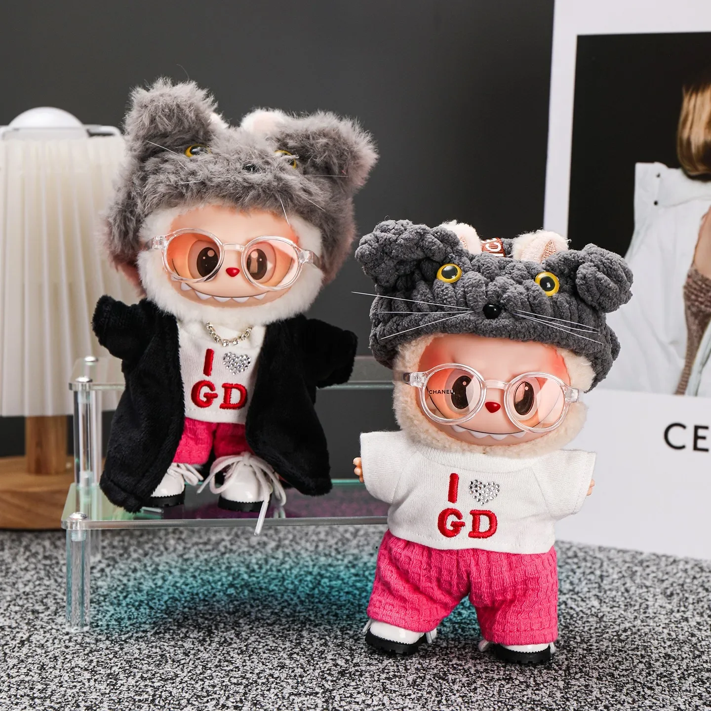 

17cm Suitable for Labubu V1 V2 V3 clothing set Korean idol concert doll clothing accessories toy fan Christmas gift