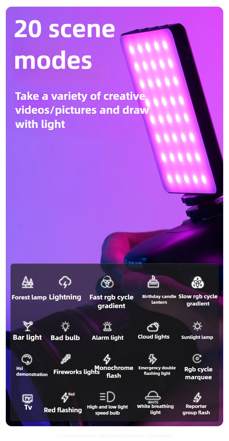 RGB 電話/写真自撮り補助光ポータブルポケットランプ電話ホルダー付きビデオ録画 Vlog 撮影フィルスタジオランプ