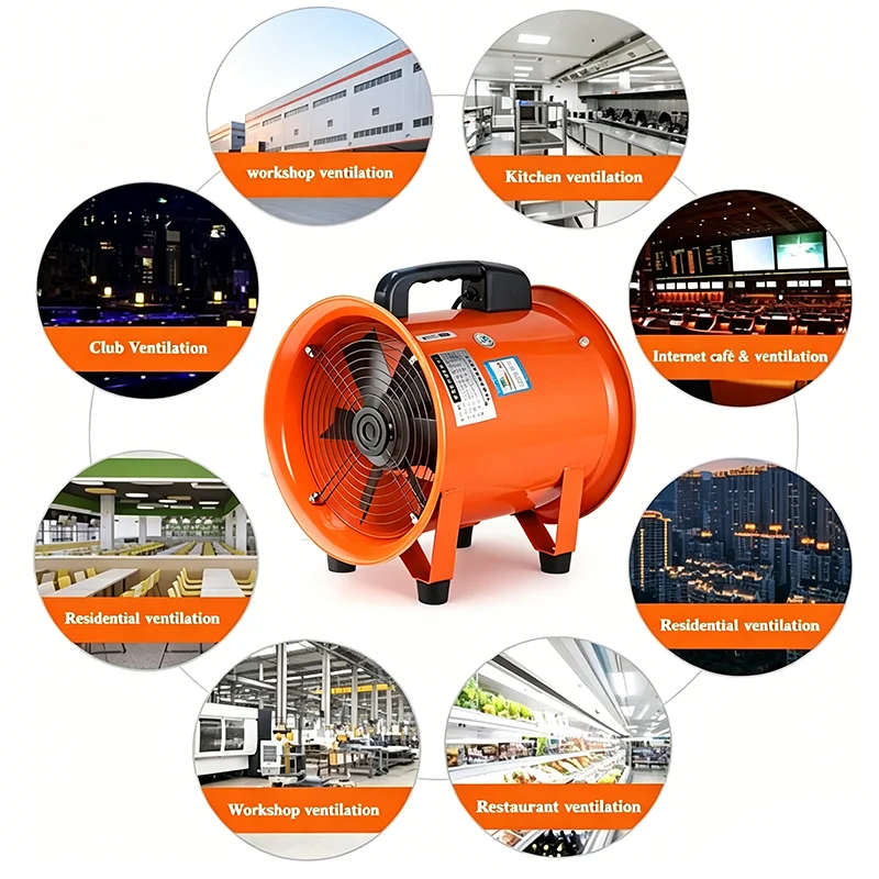 8-inch Portable Ventilation Exhaust Fan Ducted High-speed High-power Blower Tunnel Painting Industrial Ventilation Equipment view 5