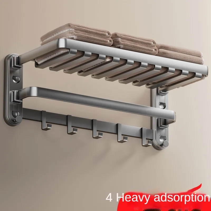 No Punching Wall Mounting Bathroom Bath Towel Holder Hanging Rod Shoe Rack Toilet Brush Holder Tissue Box Storage Set - view 4