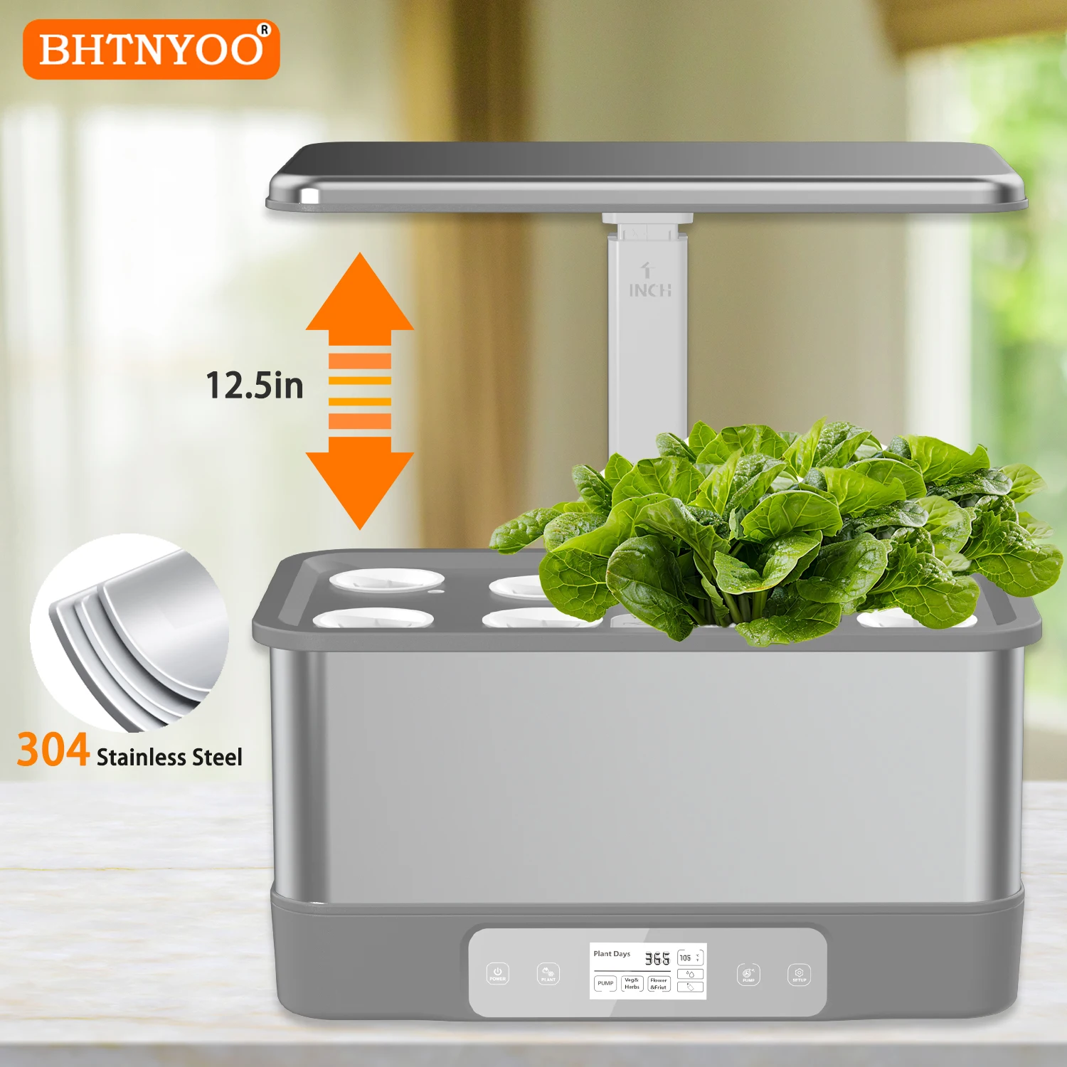 WiFi Hydroponics Growing System Kit,8 Pods Indoor Garden Herbs Soilless Planting Gardening Box with LED Grow Lights -Remote