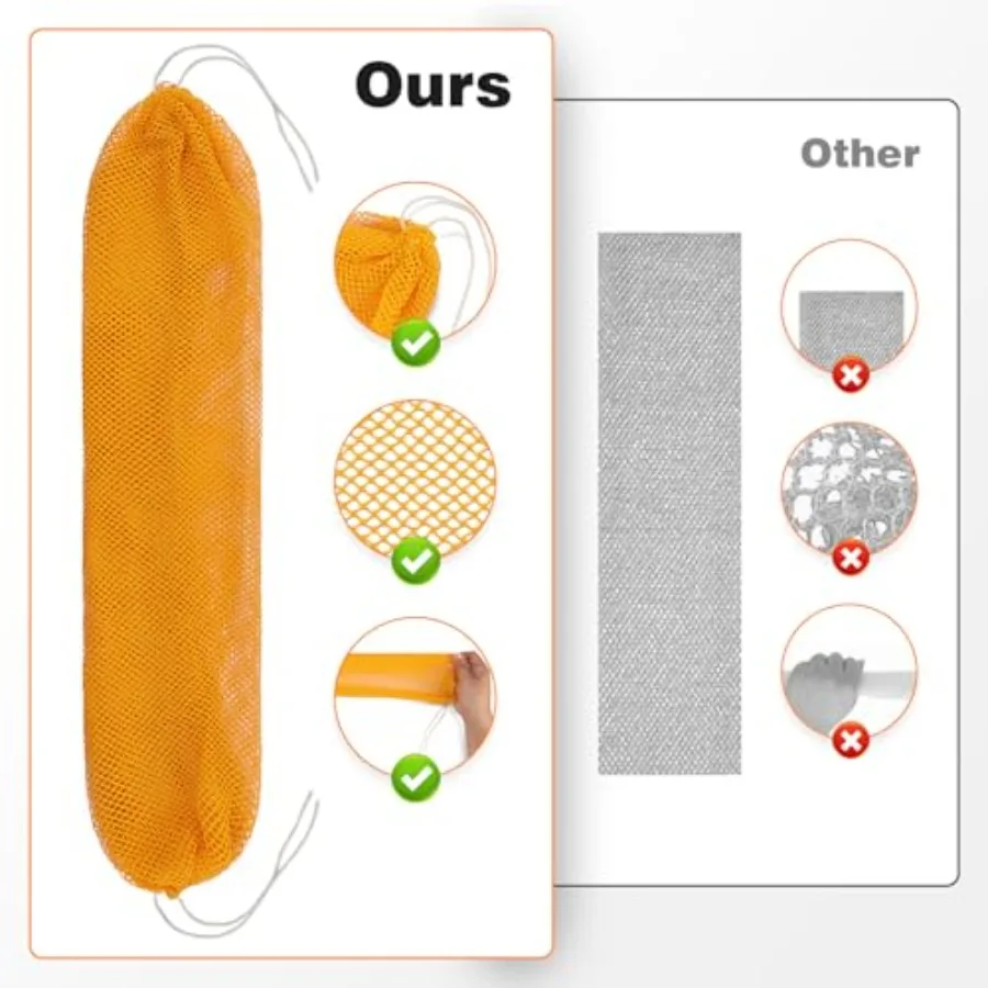 1 Pack Authentic African Net Sponge with Handles, Mesh Body Scrubber, Exfoliating Sponge for Gentle Cleansing and Back, Durable
