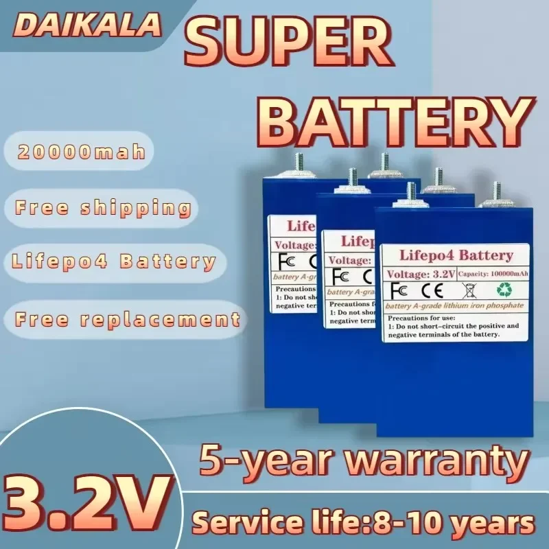 New Lifepo4 3.2V 200AH Solar Energy Storage System Battery DIY 12V 24V 36V 48V Electric Vehicle Lithium Iron Phosphate Battery