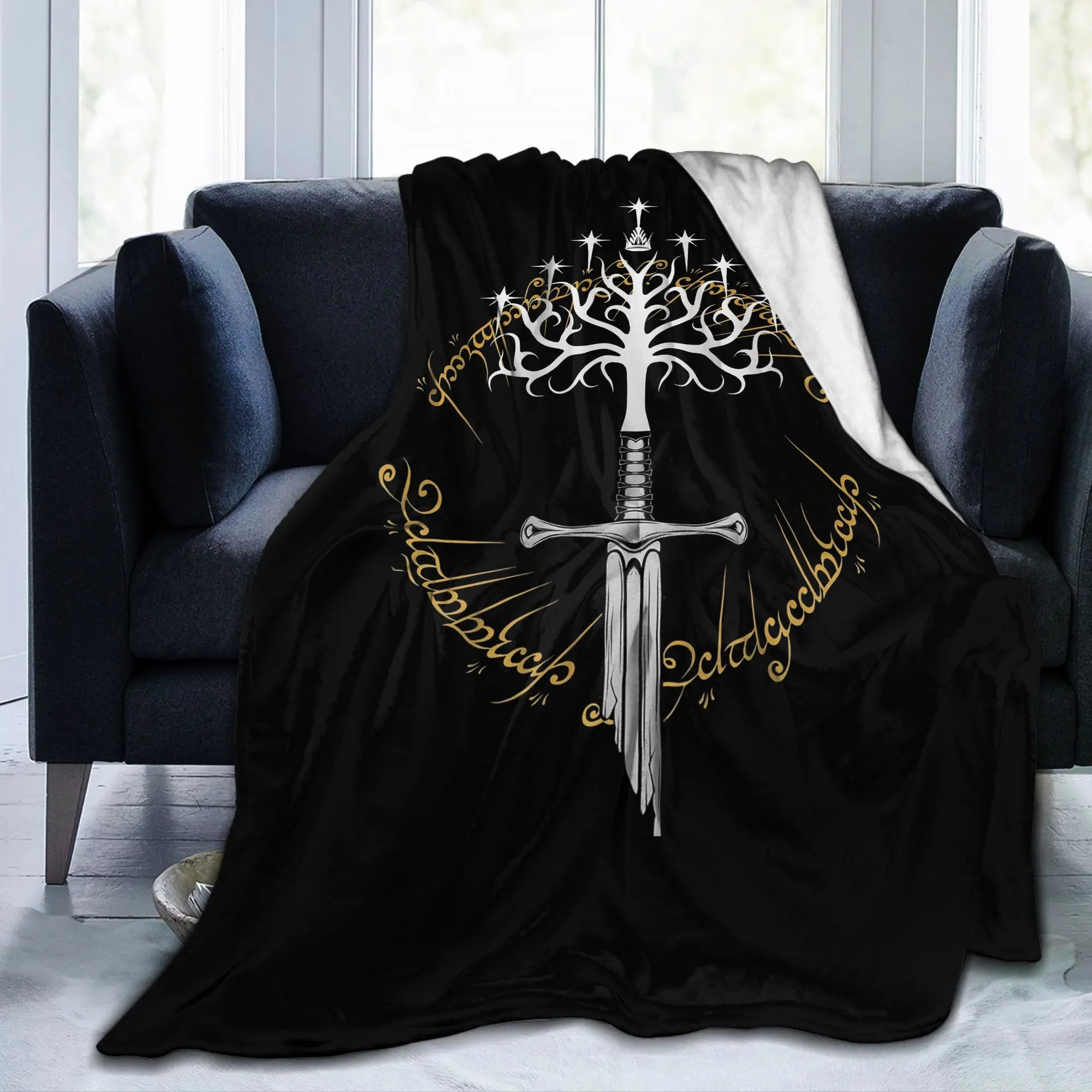 Anduril شجرة بيضاء L-Lords of the R-خواتم جوندور بطانية المرجان الصوف أفخم رمي البطانيات للفراش غرفة نوم أفخم رقيقة لحاف