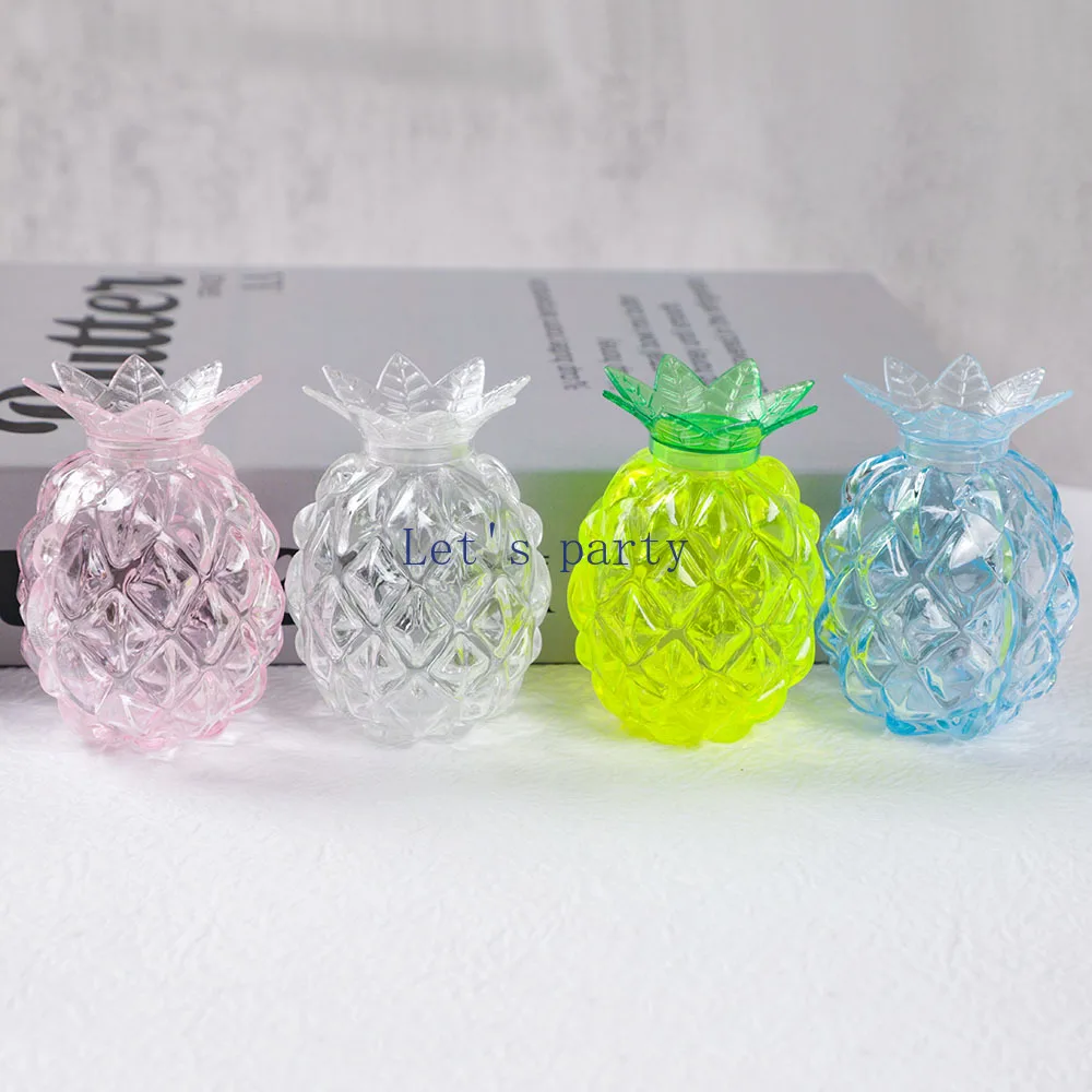 6Pcs Transparent Plastic Pineapple Candy Box Gift Packing Boxes for Summer Hawaii Theme Birthday Wedding Baby Shower Party Decor