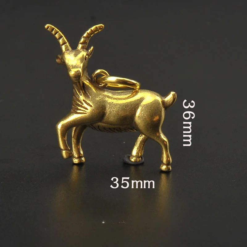 Brass Zodiac Sheep Keychain Auspicious Pendant Creative Car Pendant Cute Couple Gift Trinkets