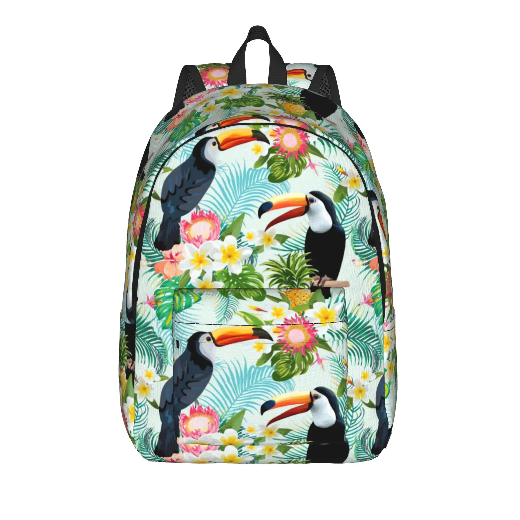 Tropical Birds And Flowers    Backpack Youth  Breathable Backpacks Polyester Kawaii High School Bags Trekking Rucksack