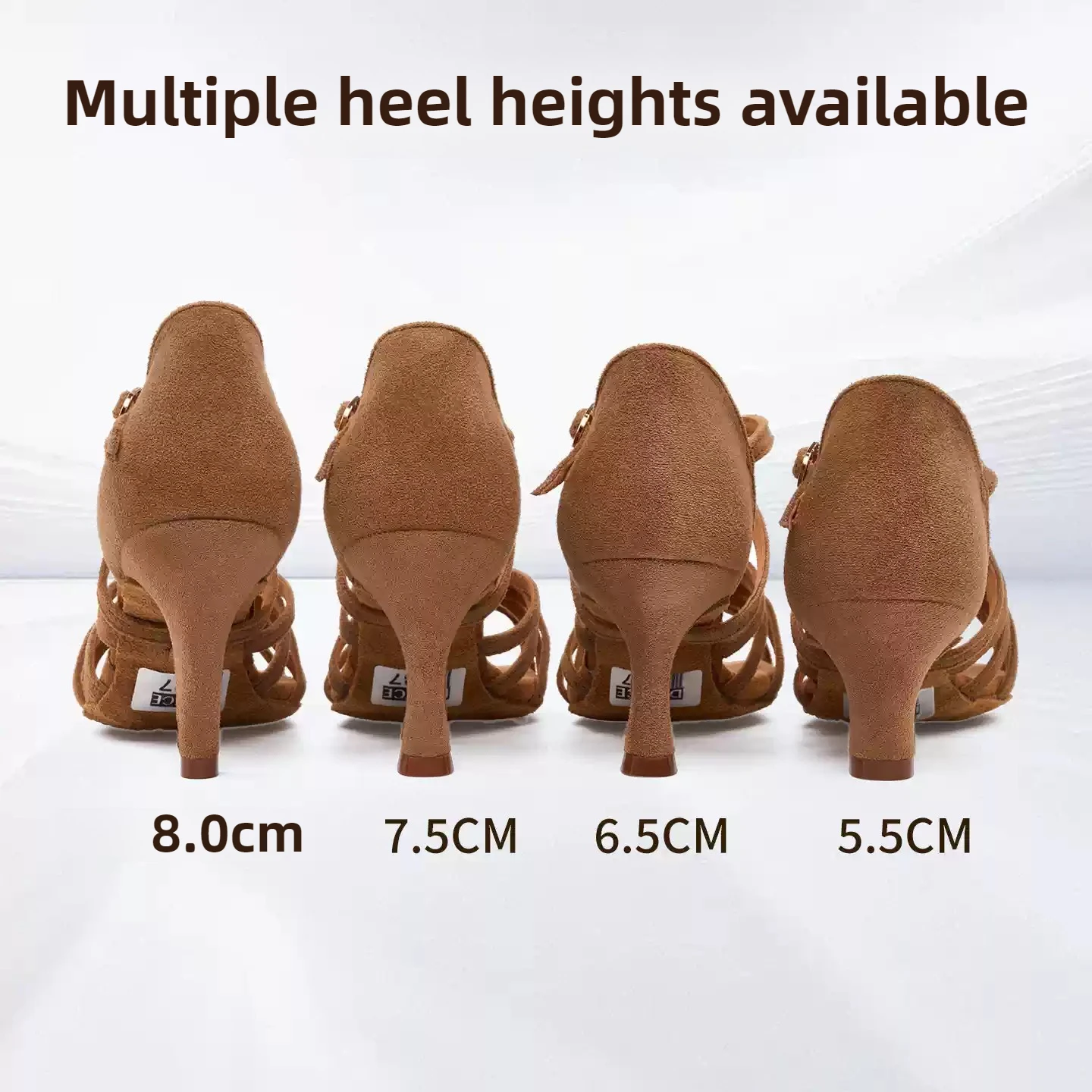 Sapatos de dança latina do Reino Unido para mulheres, camurça de salto médio alto, sola flexível Cha Cha de salão