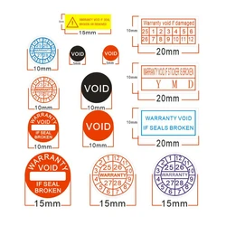 Universal Round 5/10/15mm Rectangle 20*10mm 100pcs Laptop/Ipad Warranty Sticker Destructive Fraigle Seal Label Date void sticker