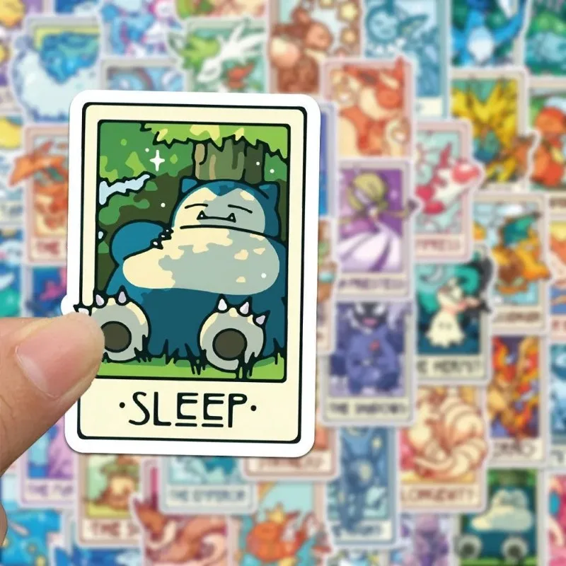 60Pcs Unique Tarot Card Stickers Waterproof Cute Cartoon Decals for Phone Case Laptop & Notebook Kids Toys Gift