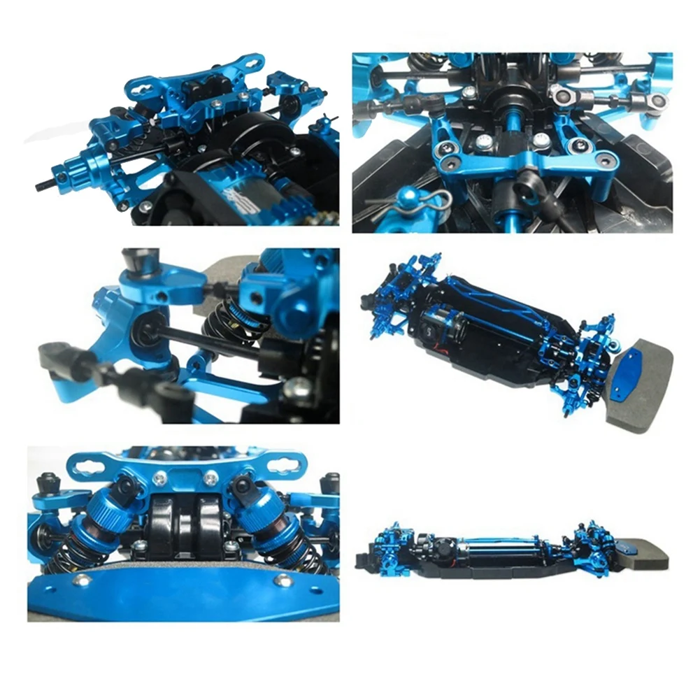 Kit de acessórios de modificação, copo de direção dianteira, copo do eixo traseiro, conjunto de direção com rolamento para tamiya tt02 TT-02 1/10