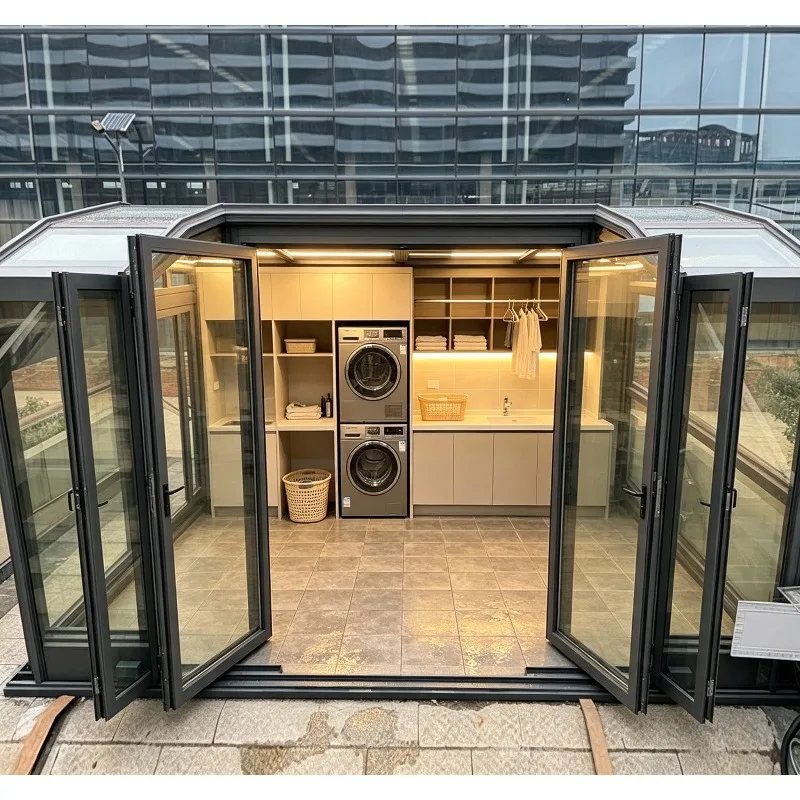 Factory Direct Aluminum Alloy Sunroom Glass House Conservatory Double Glazed Waterproof Four Season Sun Room Courtyard Balcony