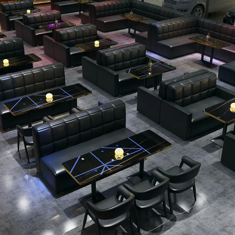 Leisure Cafe Table and Chair Combination, Comfortable Seat Sofa, Seat for BBQ Hot Pot Milk Tea Shop KTV