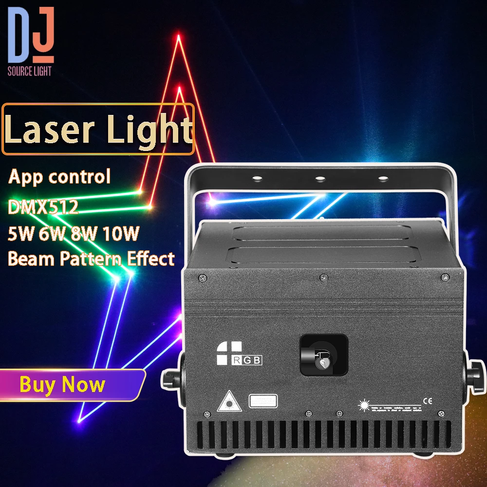 

APP control 5W 6W 8W 10W RGB Animation Laser Light Beam Pattern Projector Stage Lights DMX512 DJ Disco Party Club Stage Effect