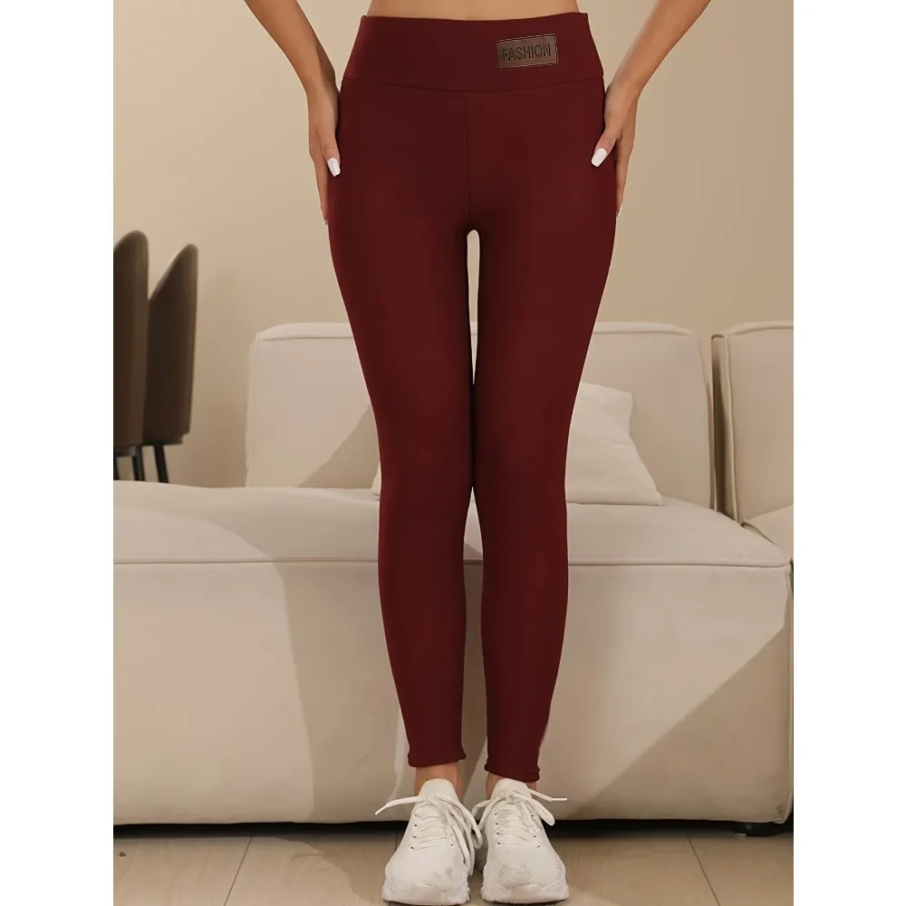 Autumn winter velvet thickened leggings warm pants small leg safety pants slim elastic belly buttocks home outdoor festivals