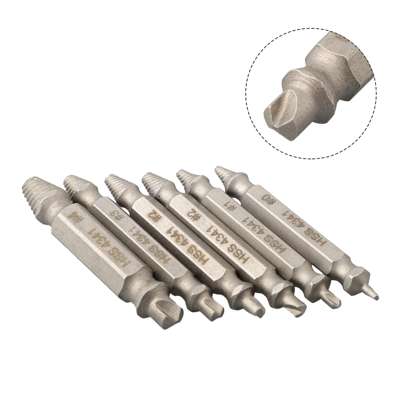 

6PCS Broken Screw Extractor Set High Speed Steel Drill Bits for Quick Removal of Damaged Bolts Comes with Handy Storage Box