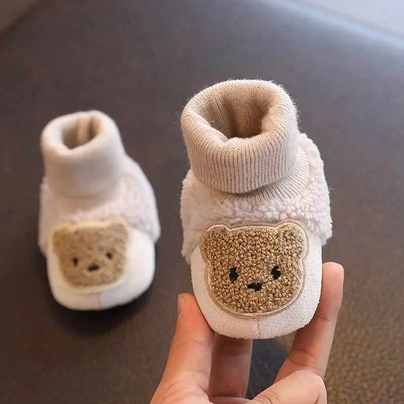 Baby Shoes Soft Soled Toddlers 1-year-old Newborn Boys and Girls Thickened and Warm in Autumn and Winter Not Falling