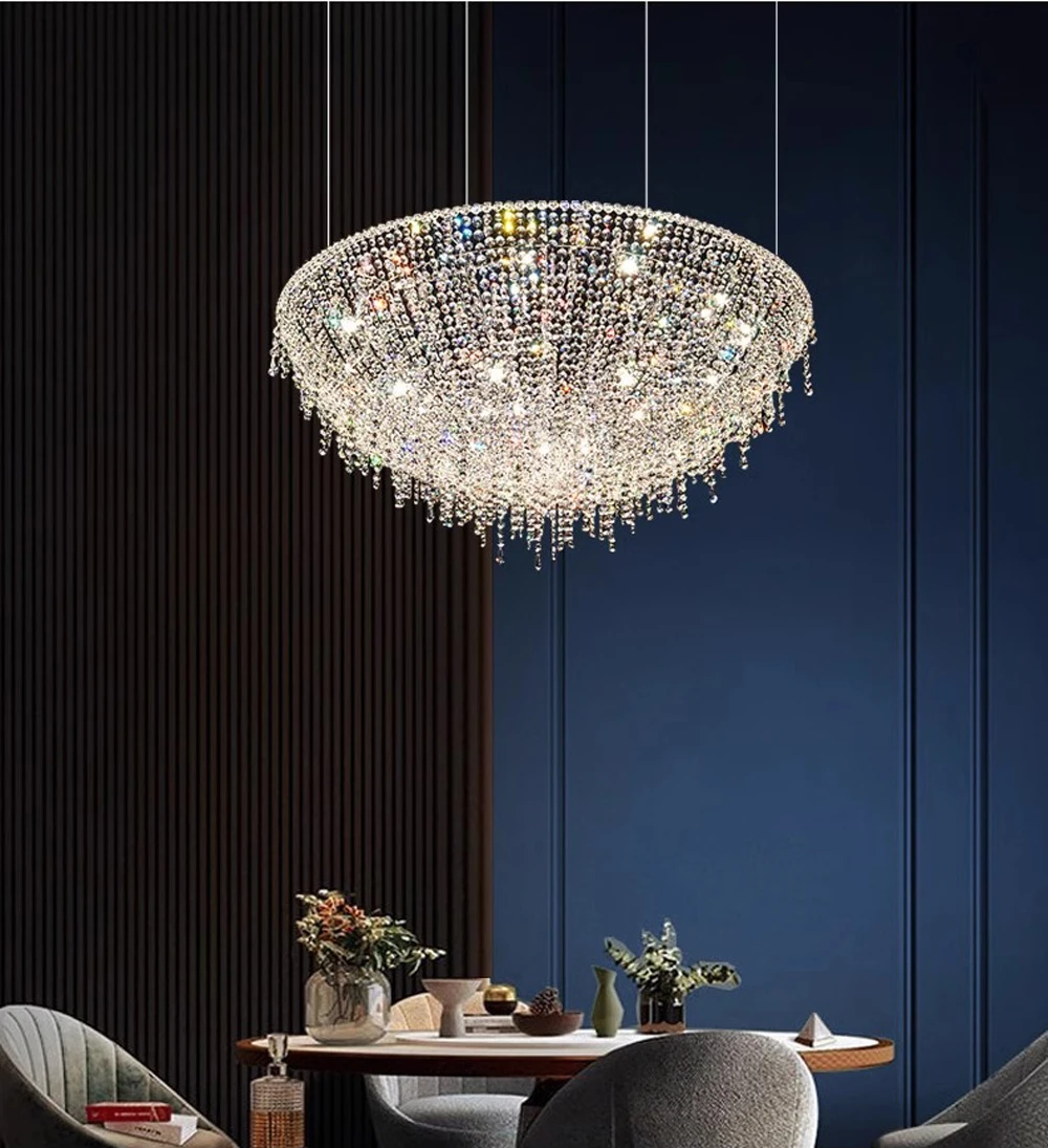 Home K9 Crystal Collection Round Rectangular Chandelier