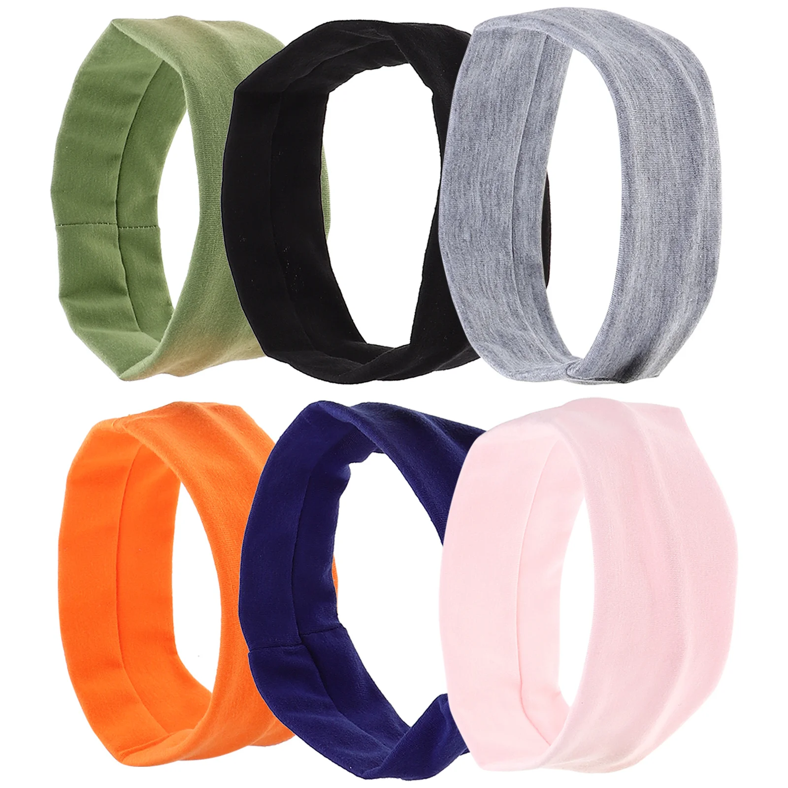 

6Pcs Sports Elastic Headbands Breath Absorbing Breathable Workout Headbands Women Athletic Yoga Fitness Elastic Headband