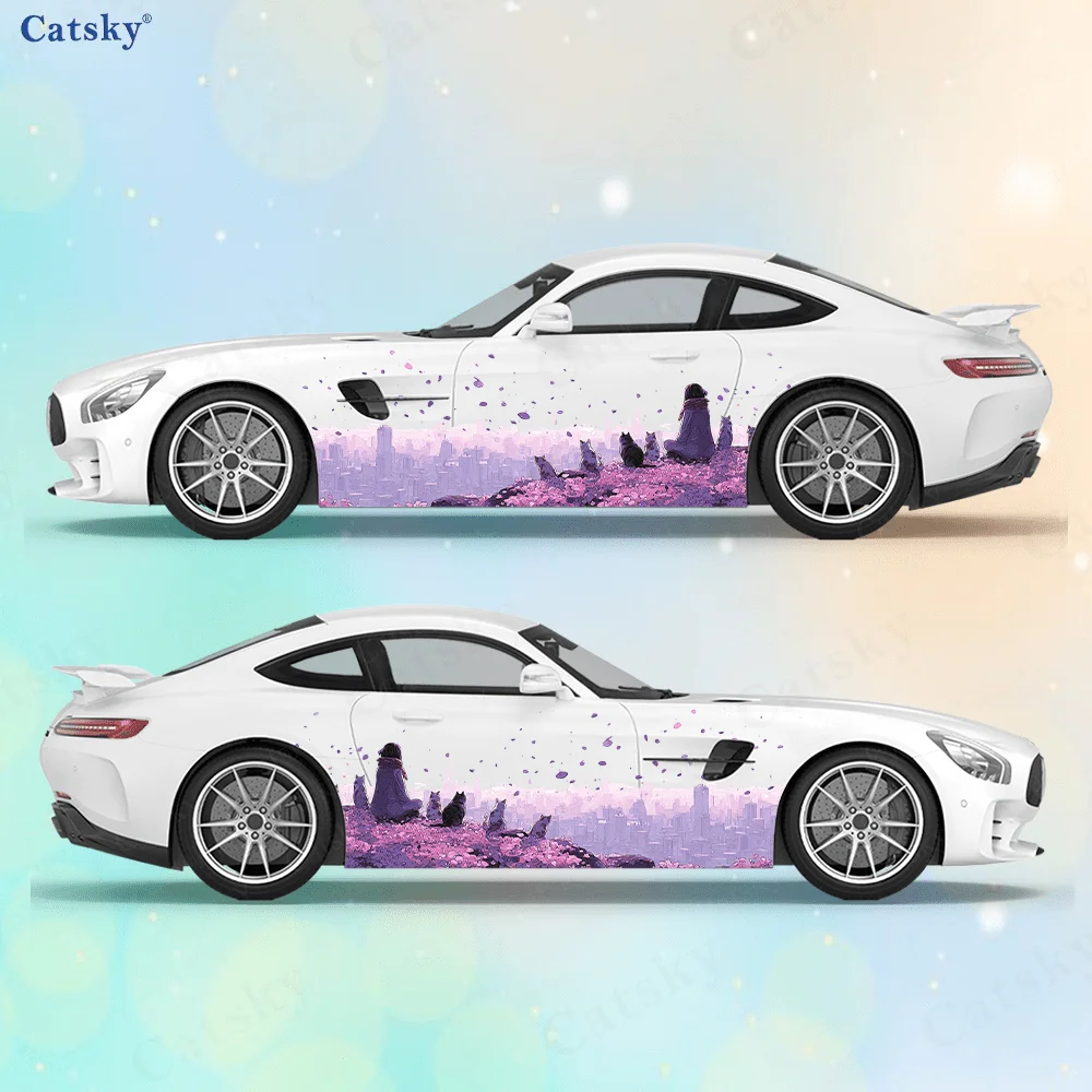 

Розовая виниловая наклейка для девочек, кошек, горных автомобилей, самоклеящаяся наклейка из ПВХ, подходит для грузовиков, внедорожников, украшения, автоаксессуары, подарок