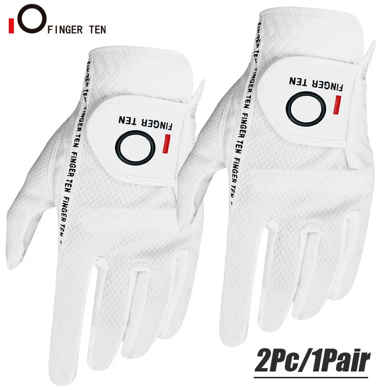 New Comfortable Soft Mens Golf Gloves 2 Pcs or 1 Pair Left Right Hand  Flexible Rain Hot Wet All Weathe Grip Drop Shpping