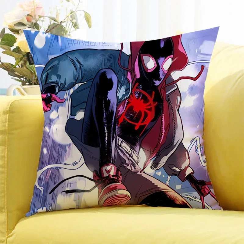 Marvel Spider Man Square Pillowcase Cushion Cartoon Anime Car Living Room Bedroom Home Decoration Kids Birthday Cute Gifts