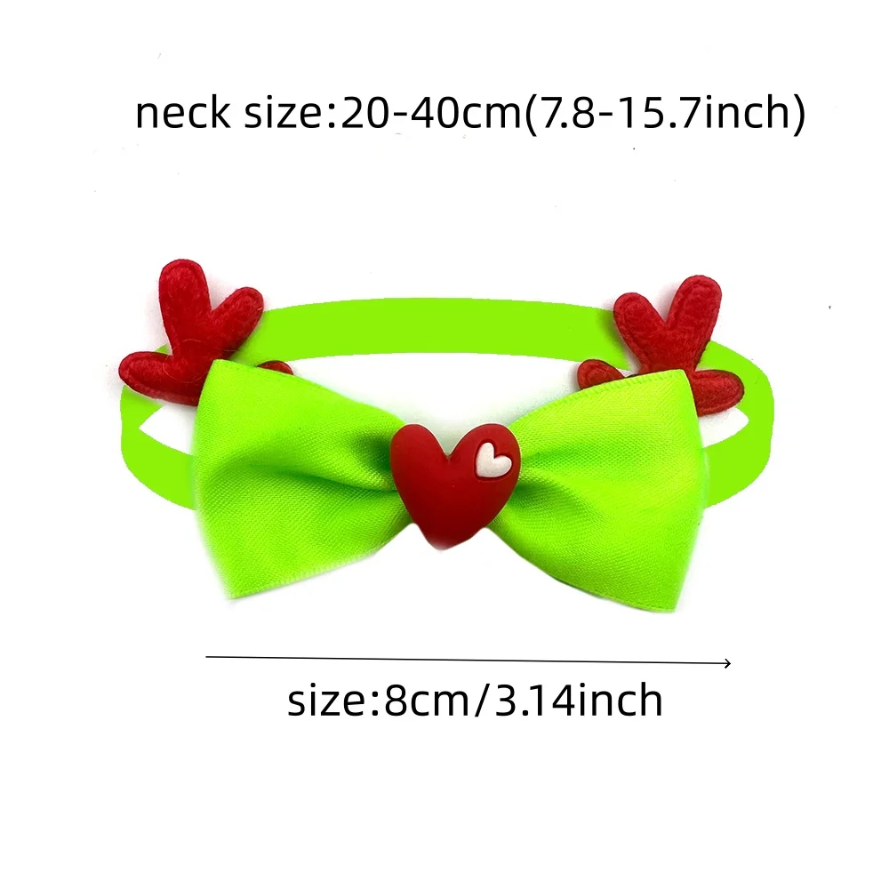 50/100Pcs Christmas Dog Bowtie Small Dog Bowtie Bulk Dogs Accessories Deer Antler Style Dog Bow Tie Pet Supplies for Small Dogs