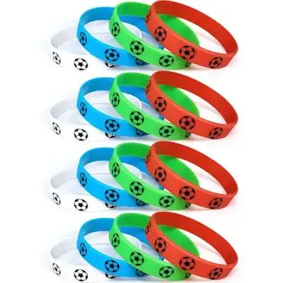 

16pcs Football Silicone Wristbands Stretch Wristbands Soccer Bracelets Wear Resistant Comfortable Chic Fans Supplies Unisex