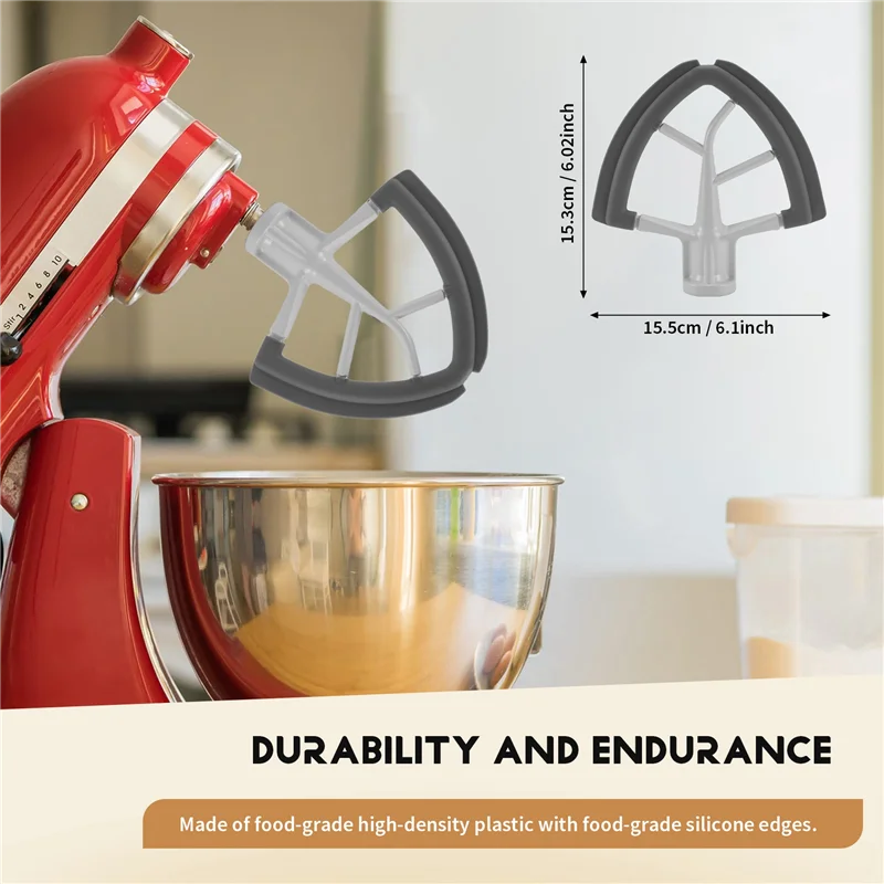 A97G Flex-Edge Paddle Attachment For Kitchenaid 4.5-5 QT Tilt-Head Stand Mixer Replacement Silicone Beater Bowl Scraper Blade