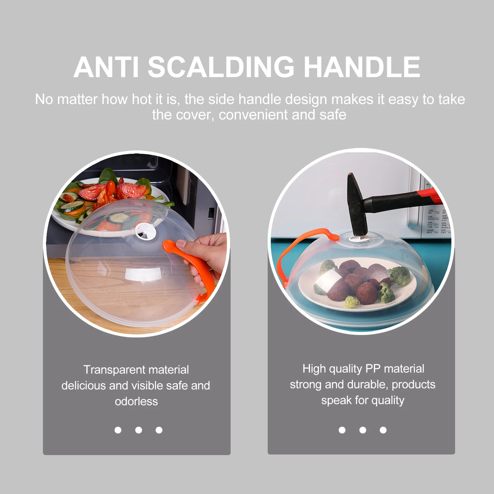 

4 Pcs Food Cover Dish Protectors Kitchen Microwave Covers Plastic Accessory Plate Premium Material Microwave Oven Heating